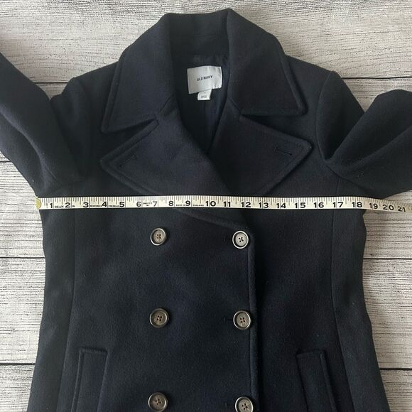 Old Navy wool blend navy blue pea coat size small - Picture 10 of 11